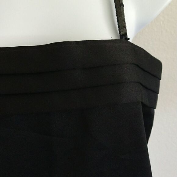 Vintage Evening Blouse 80's 90's Top Sequin Spaghetti Straps Black size S - Picture 5 of 9